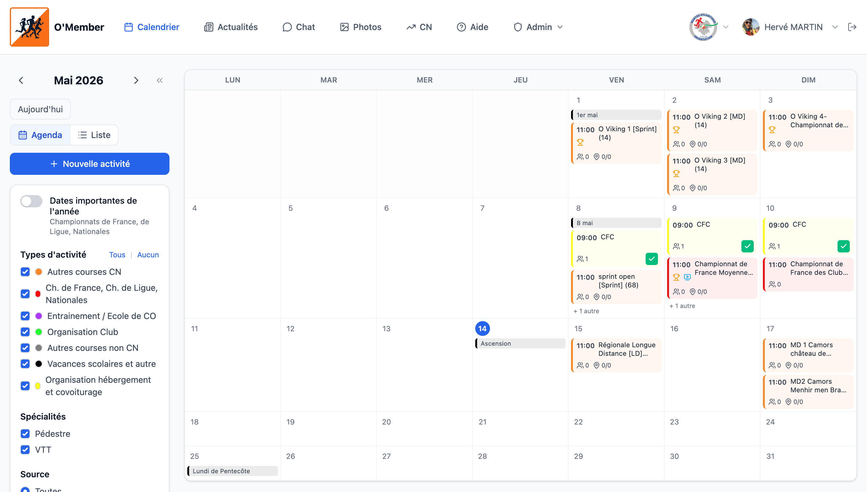 Preview of the O'Member calendar